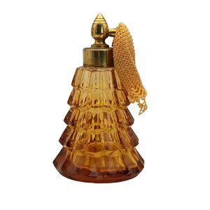 Vintage Irice Perfume Bottle Empty Amber Glass Japan Vanity Decorative Beauty
